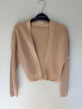 Cropped Open-Front Cardigan